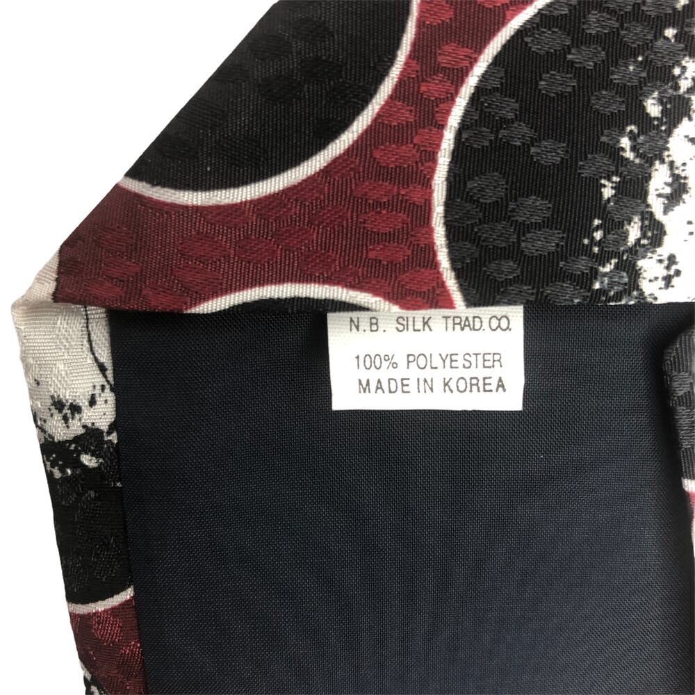 Burgundy, Black, and White Golf Ball Tie - Picture 6 of 6